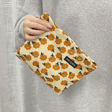 Load image into Gallery viewer, Floral Storage Pouch - Premium Cotton Cosmetic Bag with Nylon Lining