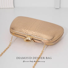 Load image into Gallery viewer, Snake-Print Evening Tote Bag - Elegant Chain Shoulder Handbag for Women
