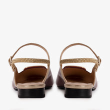 Load image into Gallery viewer, The Rosalinda Burgundy Patent Leather Women Flat Slingback Sandal