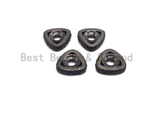 Load image into Gallery viewer, Black CZ Pave Large Hole Triangle Spacer, sku#C94
