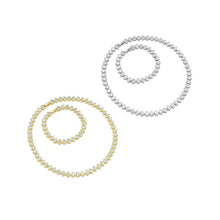 Load image into Gallery viewer, Gold Silver Oval CZ Link Chain Necklace Bracelet,sku#A148