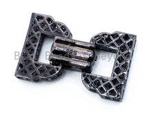 Load image into Gallery viewer, CZ Micro Pave Double D Shape Buckle Clasp, Pave Multi-Strands Connector, 35x21mm, sku#K11