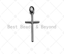 Load image into Gallery viewer, Gold/Silver/Rose Gold/Black Color Cross Charm Pendant, Cross Shaped Charm, 11x24mm, su#Y280