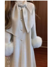 Load image into Gallery viewer, Women's Autumn And Winter High-end Super Stylish Furry Sleeve Double-faced Wool Coat