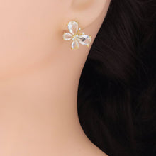 Load image into Gallery viewer, Clear Crystal CZ Butterfly Earrings, Sku#A168