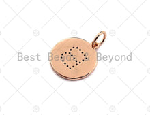 Load image into Gallery viewer, CZ Micro Pave A-Z Capital Letter Coin Pendant/Charm, Pave Initial Charm, Cubic Zirconia Initial Pendant Charm,15x17mm,sku#Z603