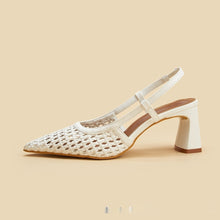 Load image into Gallery viewer, Women's White Woven Mesh Pointed-Toe High Heel Sandals - Elegant Casual Footwear