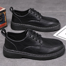 Load image into Gallery viewer, Men's British-Style Casual Sneakers - Thick Sole Round Toe Lace-Up Shoes