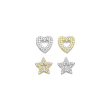 Load image into Gallery viewer, CZ Heart Star Spacer Connector Charm Beads, sku#A312