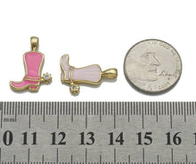 Load image into Gallery viewer, CZ Enamel Cowboy Boots Charm, Boots charm, Sku#FH209