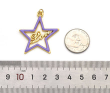 Load image into Gallery viewer, Large Gold Colorful Enamel Love Star Charm, Sku#B335