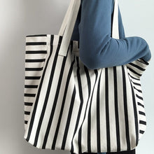 Load image into Gallery viewer, Striped Canvas Bag For Women  Single-shoulder  Large Capacity  For Students