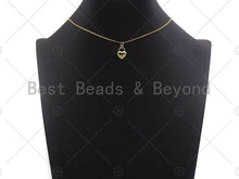 Load image into Gallery viewer, CZ Micro Pave Heart Lock Pendant, Heart Shape Charm, 18K Gold Lock Pendant,16x10mm, Sku#JL10