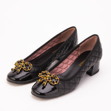 Load image into Gallery viewer, The Bellarose Black Quilted Leather Women Heel