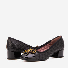 Load image into Gallery viewer, The Bellarose Black Quilted Leather Women Heel