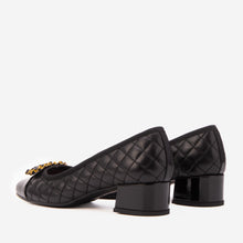 Load image into Gallery viewer, The Bellarose Black Quilted Leather Women Heel