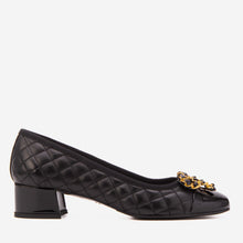 Load image into Gallery viewer, The Bellarose Black Quilted Leather Women Heel
