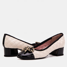 Load image into Gallery viewer, The Bellarose Ivory Quilted Leather Women Heel