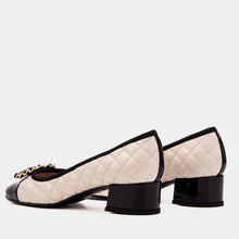 Load image into Gallery viewer, The Bellarose Ivory Quilted Leather Women Heel