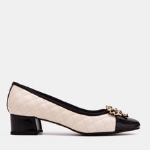 Load image into Gallery viewer, The Bellarose Ivory Quilted Leather Women Heel