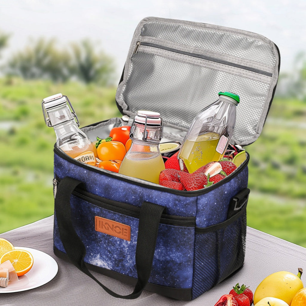 Insulated Tote Bag - Foldable Oxford Fabric Cooler Lunch Bag for Women