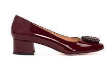 Load image into Gallery viewer, The Danish Burgundy Patent Leather Block Heel Pump Women Shoe