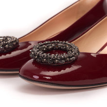 Load image into Gallery viewer, The Danish Burgundy Patent Leather Block Heel Pump Women Shoe