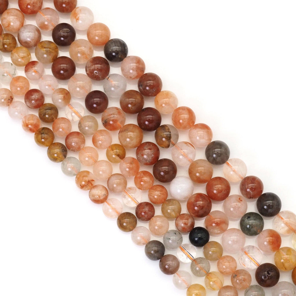 Genuine Red Rutilated Quartz Round Smooth Beads, Sku#U1731