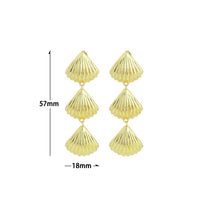Load image into Gallery viewer, Gold Silver String of Shell Dangle Earrings, Sku#A468