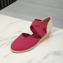 Load image into Gallery viewer, Women's Canvas Wedge Sneakers | Height-Increasing Closed-Toe Elastic Slip-On Shoes