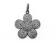 Load image into Gallery viewer, 25mm CZ Micro Pave Daisy Flower Pendant/Charm, Cubic Zirconi