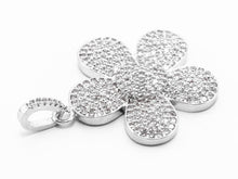Load image into Gallery viewer, 25mm CZ Micro Pave Daisy Flower Pendant/Charm, Cubic Zirconi