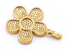 Load image into Gallery viewer, 25mm CZ Micro Pave Daisy Flower Pendant/Charm, Cubic Zirconi