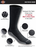 Dickies Men's Dri-tech Original Moisture Control Crew Socks, Available in M-xxl (6, 12, 18 Pairs)
