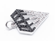Load image into Gallery viewer, 1PC/2PCS CZ Black White Dual Color Micro Pave Diamond Pendant/Charm, Cubic Zirconia CZ Micro Pave Pendant Charm, 17x22mm, sku#F345C