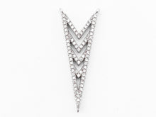 Load image into Gallery viewer, CZ Micro Pave Multi Arrow V shaped Pendant Connector, CZ Pendant in Gold Rose Gold Tone, Rhinestone Jewelry Findings 14x36mm, sku#F346