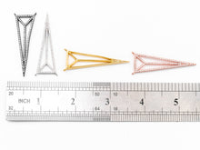 Load image into Gallery viewer, 49x17mm CZ Clear Micro Pave open Triangle Connector Pendant/Charm, Cubic Zirconia Connector, Fashion Jewelry Findings, 1pc/2pcs, sku#F347