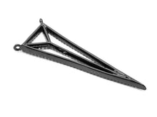 Load image into Gallery viewer, 49x17mm CZ Clear Micro Pave open Triangle Connector Pendant/Charm, Cubic Zirconia Connector, Fashion Jewelry Findings, 1pc/2pcs, sku#F347