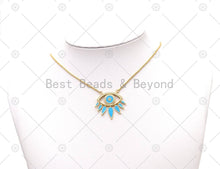 Load image into Gallery viewer, CZ Micro Pave Colorful Enamel Evil Eye Shape Pendant,18K Gold Filled Evil Eye Charm, Necklace Bracelet Charm Pendant, Sku#L641