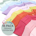 HonestBaby Baby Toddler & Kids' 100% Organic Cotton Short Sleeve T-Shirts (10-Pack)