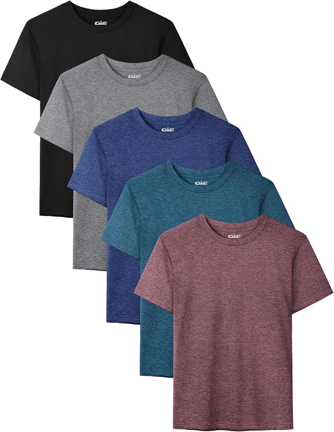 5 Pack Boys Shirts Youth Athletic Dry Fit Shirts Short Sleeve T-Shirt Tops