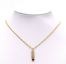 Load image into Gallery viewer, Gold Fichsia Heart CZ Love words Charm, Sku#F1498