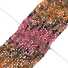 Load image into Gallery viewer, Genuine Mixed Color Tourmaline Round Faceted Beads, 4mm, Sku#U1507
