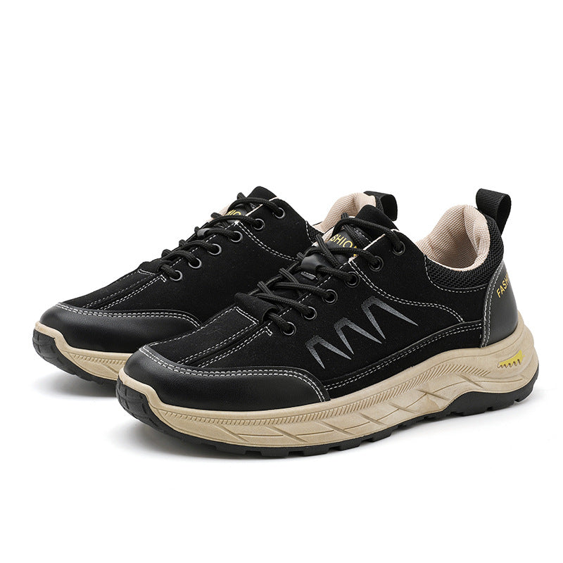 Men's Waterproof Thick-Sole Sneakers | Casual Lace-Up Shoes for Men