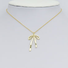 Load image into Gallery viewer, Slinky Gold Bow Shape Charm Pendant, Sku#LD665