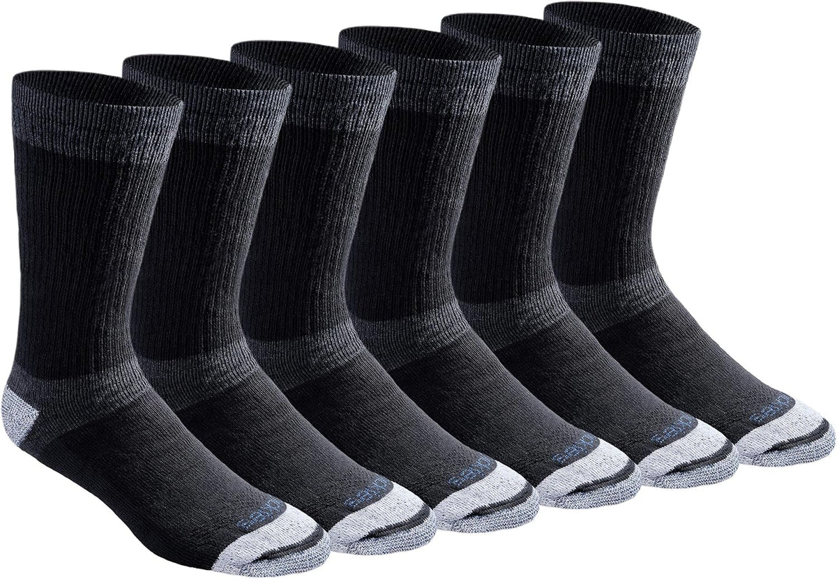 Dickies Men's Dri-tech Moisture Control Max Full Cushion Crew Socks, Available in M-xl (6, 12 Pairs)
