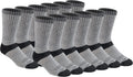 Dickies Men's Dri-tech Moisture Control Max Full Cushion Crew Socks, Available in M-xl (6, 12 Pairs)