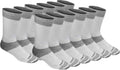 Dickies Men's Dri-tech Moisture Control Max Full Cushion Crew Socks, Available in M-xl (6, 12 Pairs)