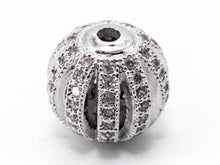 Load image into Gallery viewer, 8mm/9.5mm/12mm CZ Micro Pave Shamballa Round Cage Spacer Beads, sku#G302