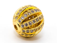 Load image into Gallery viewer, 8mm/9.5mm/12mm CZ Micro Pave Shamballa Round Cage Spacer Beads, sku#G302